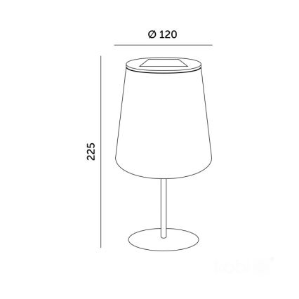 Aurinkokäyttöinen LED-pöytävalaisin LUVETRA LED/1xAA 4000K IP44 200 mAh musta