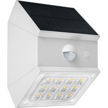Aurinkokäyttöinen LED-seinävalaisin anturilla LED/2,5W/3,7V 3000/4000/6000K IP65 1200 mAh valkoinen
