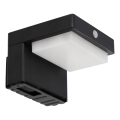 Aurinkokäyttöinen LED-seinävalaisin anturilla LED/5W/3,7V 2000 mAh IP44 musta