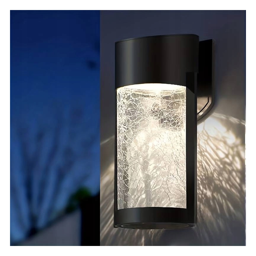 Aurinkokäyttöinen LED-seinävalaisin LED/3,7V 300 mAh IP44 musta