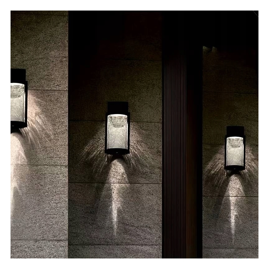 Aurinkokäyttöinen LED-seinävalaisin LED/3,7V 300 mAh IP44 musta