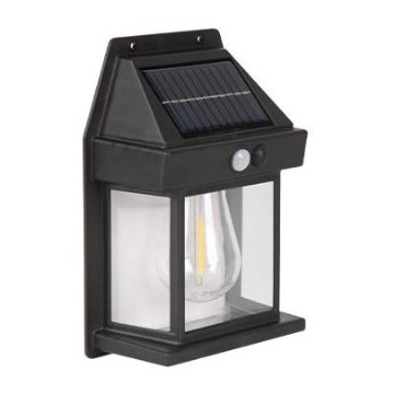 Aurinkokäyttöinen LED-seinävalaisin ulkokäyttöön, anturilla LED/1W/3,7V 1200 mAh IP65
