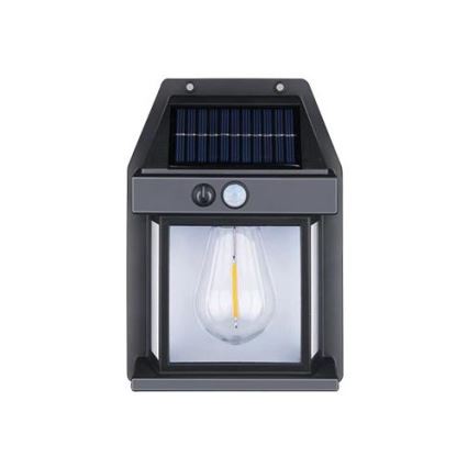 Aurinkokäyttöinen LED-seinävalaisin ulkokäyttöön, anturilla LED/1W/3,7V 1200 mAh IP65