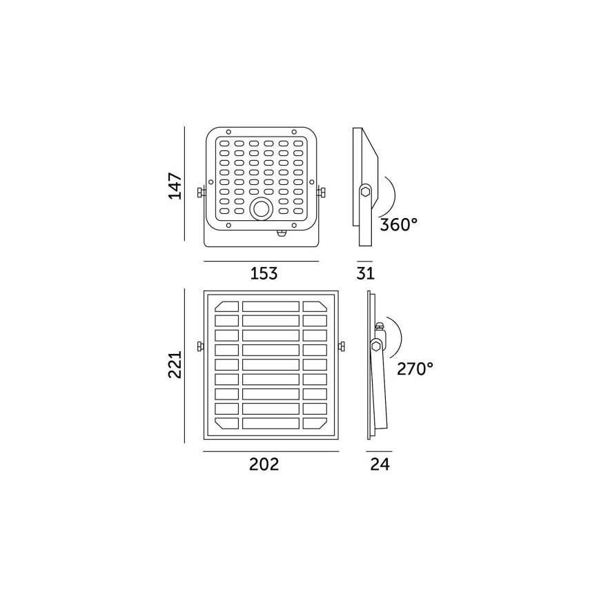LED-himmennettävä aurinkokennolla toimiva heittovalo anturilla LED/10W/3,7V 3000/4000K IP65 3600 mAh + kaukosäädin