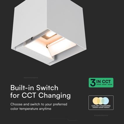LED-aurinkoseinävalaisin anturilla LED/9W/5V 3000/4000/5000K IP65 2600 mAh valkoinen