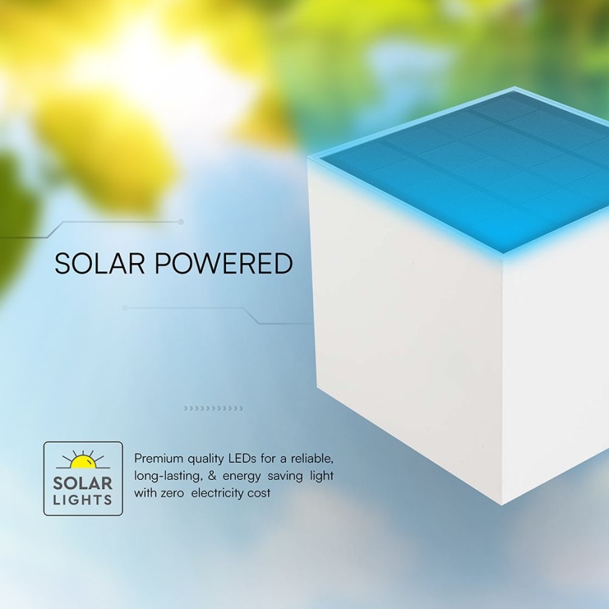 LED-aurinkoseinävalaisin anturilla LED/9W/5V 3000/4000/5000K IP65 2600 mAh valkoinen