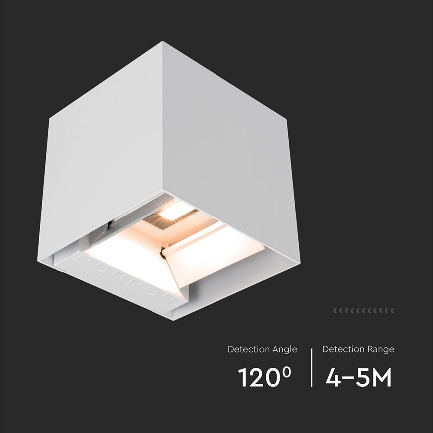 LED-aurinkoseinävalaisin anturilla LED/9W/5V 3000/4000/5000K IP65 2600 mAh valkoinen