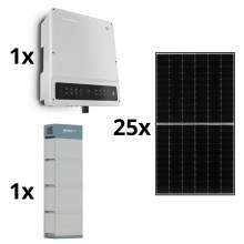 Aurinkopaneelisarja GOODWE-10kWp JINKO+10kW GOODWE h. muunnin 3p+14,2 kWh akku PYLONTECH H2