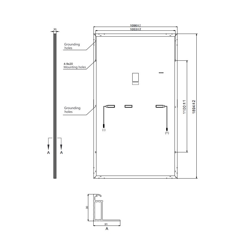 Aurinkosähköpaneeli Risen 440Wp musta runko IP68 Half Cut