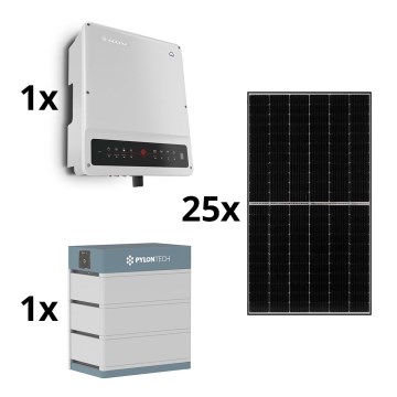 Aurinkosarja GOODWE - 10kWp JINKO + 10kW GOODWE hybridimuunnin 3f +10,65kWh akku PYLONTECH