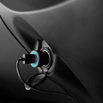 Autolaturi Power Delivery 20W 12-24V/3A USB/C musta