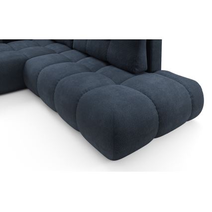 ALMADA L-mallinen avattava verhoiltu kulmasohva säilytystilalla, vasen, sininen