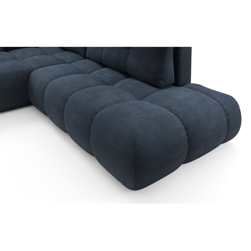 ALMADA L-mallinen avattava verhoiltu kulmasohva säilytystilalla, vasen, sininen