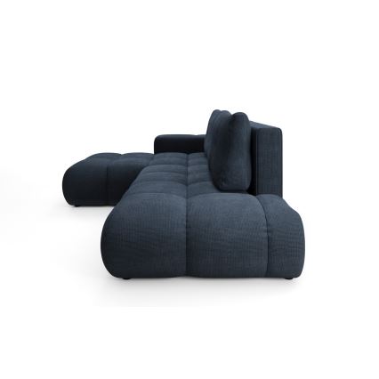 ALMADA L-mallinen avattava verhoiltu kulmasohva säilytystilalla, vasen, sininen