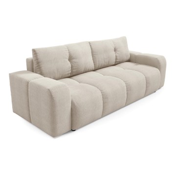 Avattava verhoiltu 3-istuttava sohva säilytystilalla ALMADA beige