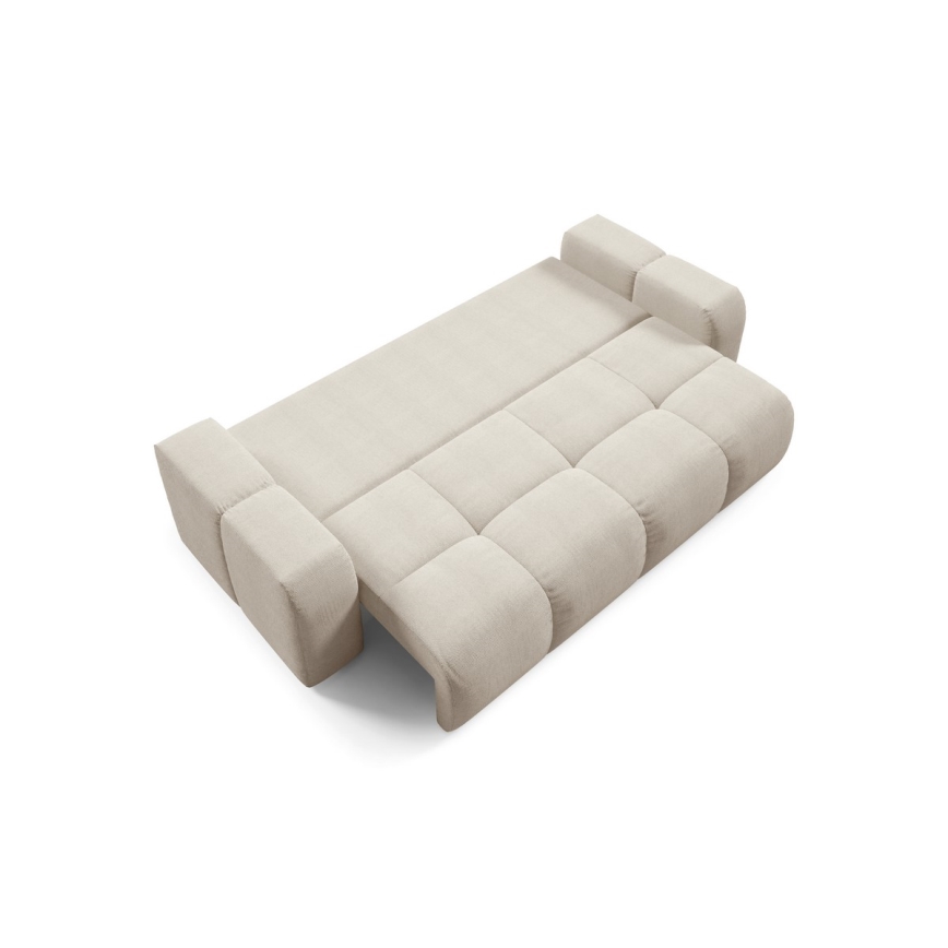 Avattava verhoiltu 3-istuttava sohva säilytystilalla ALMADA beige