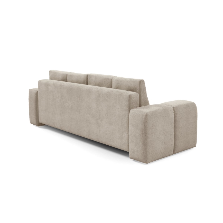 Avattava verhoiltu 3-istuttava sohva säilytystilalla ALMADA beige