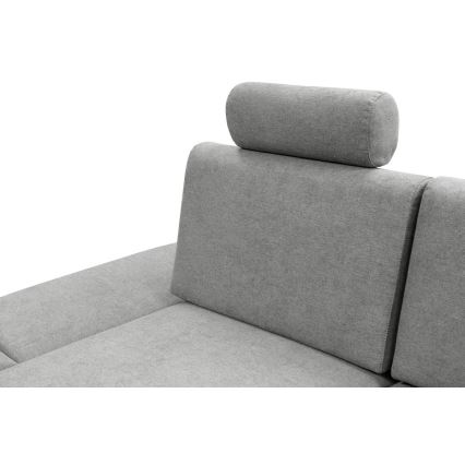 AVESTA L-muotoinen avattava verhoiltu kulmasohva, vasenkätinen, harmaa, säilytystilalla