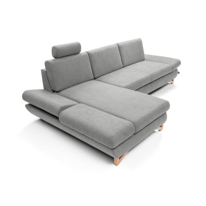 AVESTA L-muotoinen avattava verhoiltu kulmasohva, vasenkätinen, harmaa, säilytystilalla