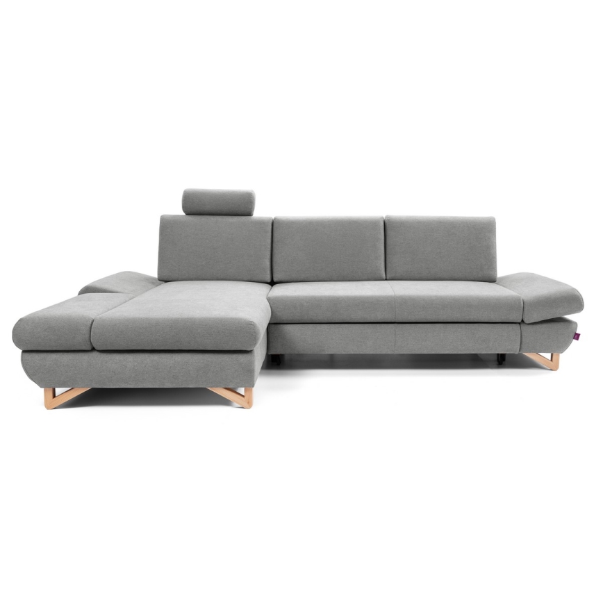 AVESTA L-muotoinen avattava verhoiltu kulmasohva, vasenkätinen, harmaa, säilytystilalla