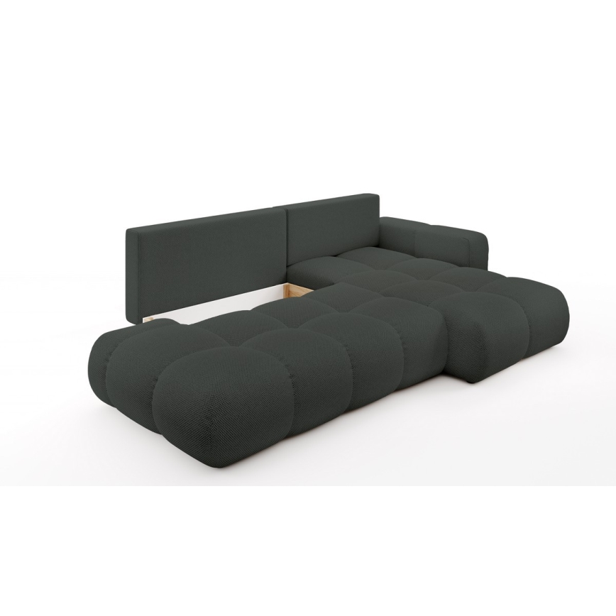 Levittävä verhoiltu L-muotoinen kulmasohva säilytystilalla ALMADA oikeanpuoleinen antrasiitti