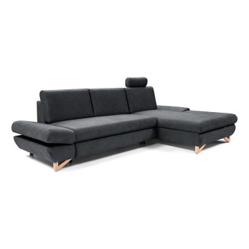 AVESTA L-mallinen verhoiltu kulmasohva, avattava, säilytystilalla, oikeanpuoleinen, antrasiitti