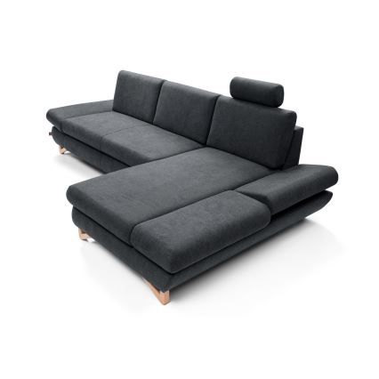 AVESTA L-mallinen verhoiltu kulmasohva, avattava, säilytystilalla, oikeanpuoleinen, antrasiitti