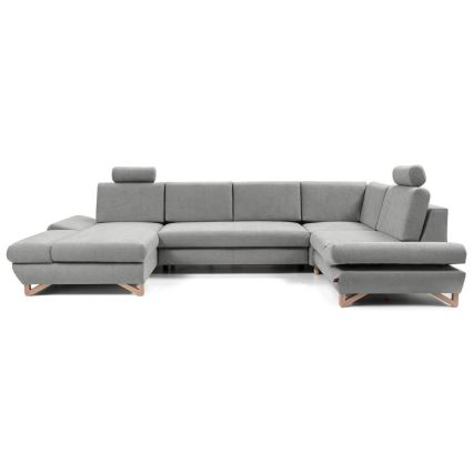 AVESTA U-muotoinen avattava verhoiltu kulmasohva säilytystilalla, harmaa