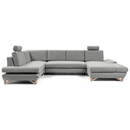 AVESTA U-muotoinen avattava verhoiltu kulmasohva säilytystilalla, harmaa