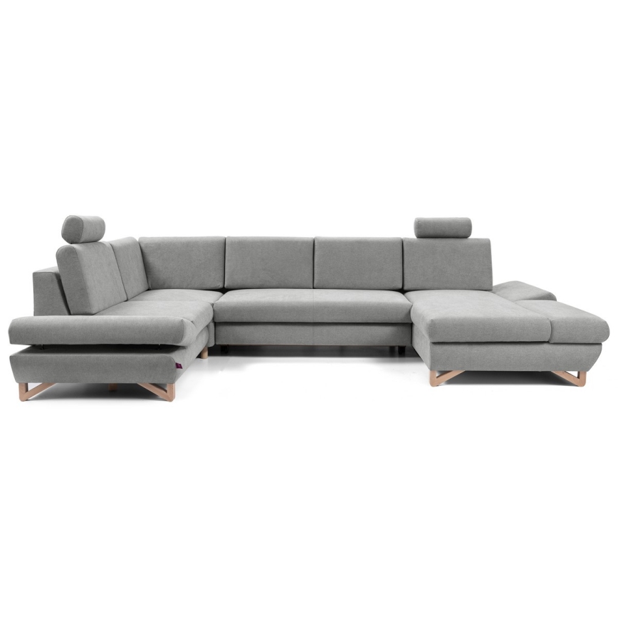 AVESTA U-muotoinen avattava verhoiltu kulmasohva säilytystilalla, harmaa