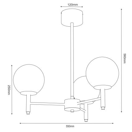 AWINION-kruunuvalaisin varrella 3xE27/15W/230V