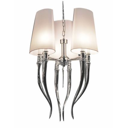 Azzardo AZ0028 - Kattokruunu ketjussa DIABLO 6xE14/11W/230V valkoinen