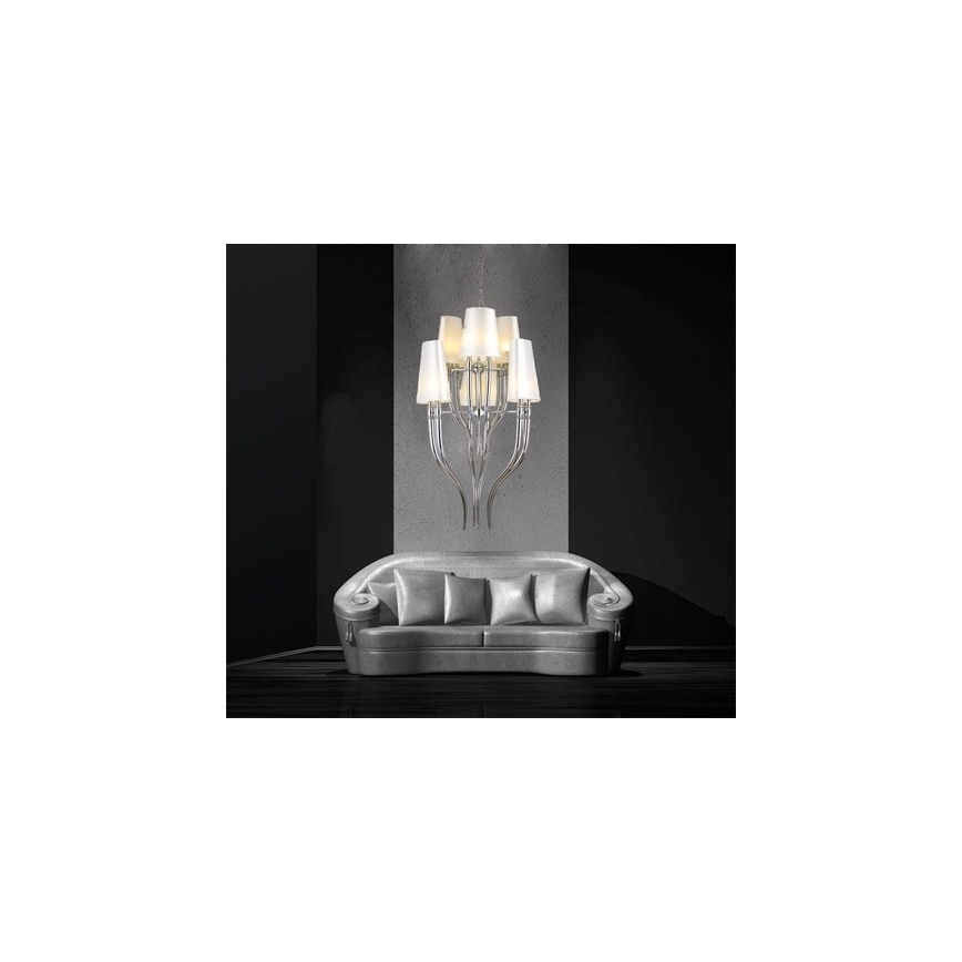 Azzardo AZ0173 - Kattokruunu ketjussa DIABLO 12xE14/11W/230V valkoinen