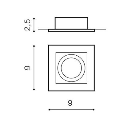 Azzardo AZ0795 - Upotettu valo PACO 1xGU10/50W/230V