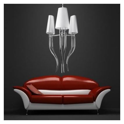 Azzardo AZ1232 - Kattokruunu ketjussa DIABLO 6xE14/11W/230V valkoinen