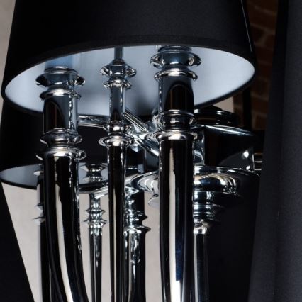 Azzardo AZ1417 - Kattokruunu ketjussa DIABLO 12xE14/11W/230V musta