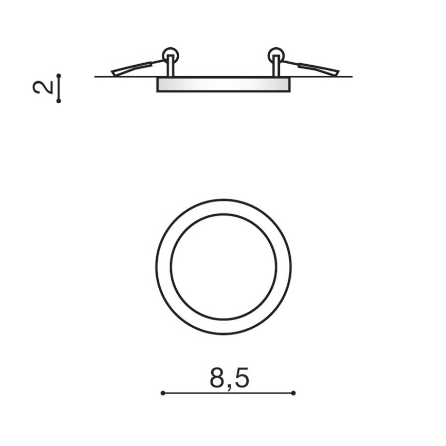 Azzardo AZ2835 - SLIM LED - upotettava kylpyhuonevalaisin 6W/230V IP44 CRI 90