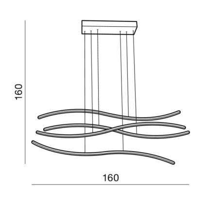 Azzardo AZ2913 - himmennettävä LED-riippuvalaisin kaapelilla WAVES LED/70W/230V