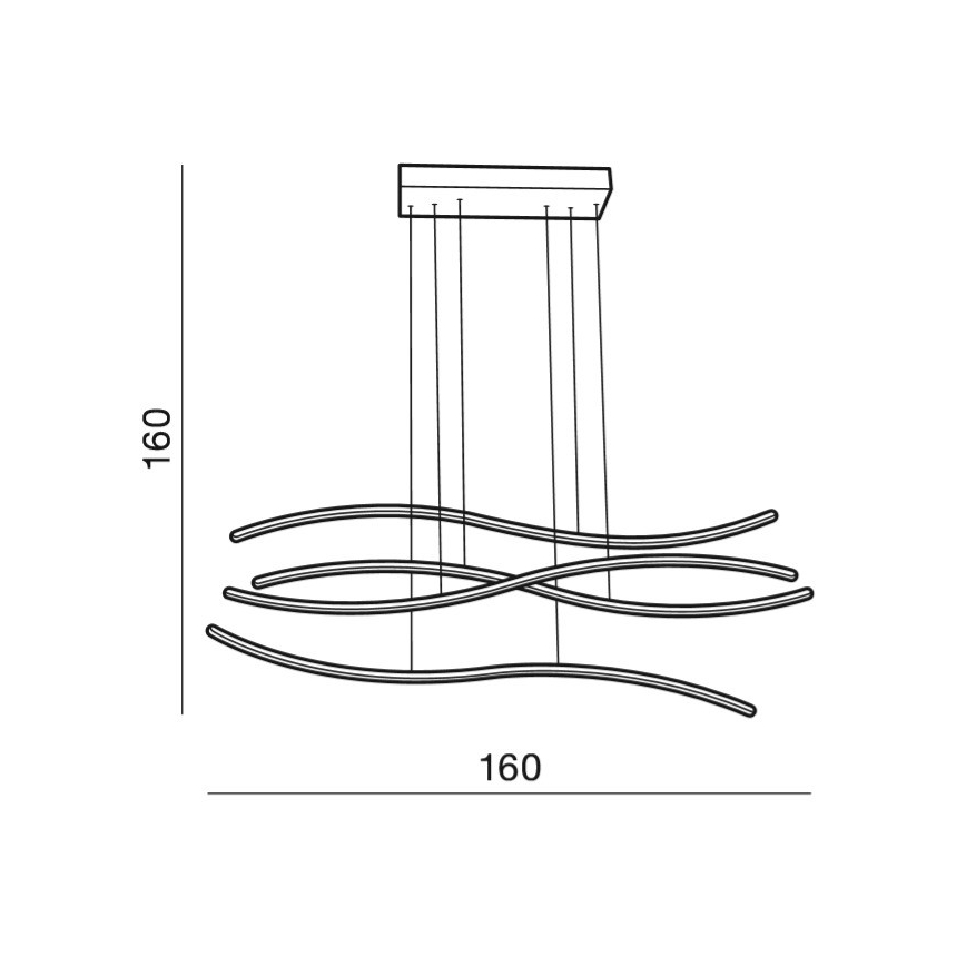 Azzardo AZ2913 - himmennettävä LED-riippuvalaisin kaapelilla WAVES LED/70W/230V