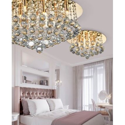 Azzardo AZ3084 - Kristallikattovalaisin BOLLA 10xG9/40W/230V