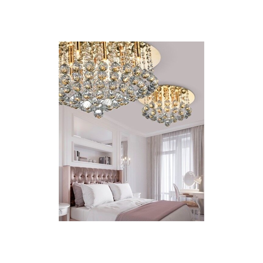 Azzardo AZ3084 - Kristallikattovalaisin BOLLA 10xG9/40W/230V