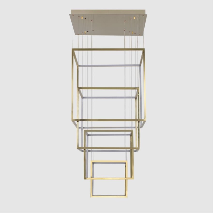 Azzardo AZ3140 - Himmennettävä LED-kattokruunu narussa OPERA LED/329W/230V kultainen