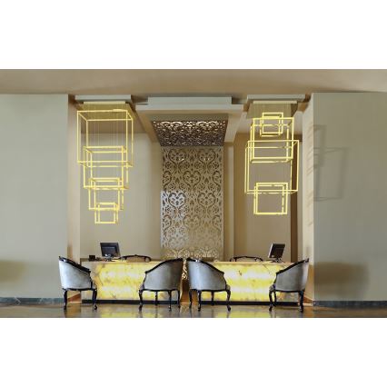 Azzardo AZ3140 - Himmennettävä LED-kattokruunu narussa OPERA LED/329W/230V kultainen