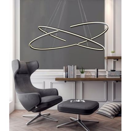 Azzardo AZ3356 - Himmennettävä LED-kattokruunu narussa ALESSIA LED/100W/230V