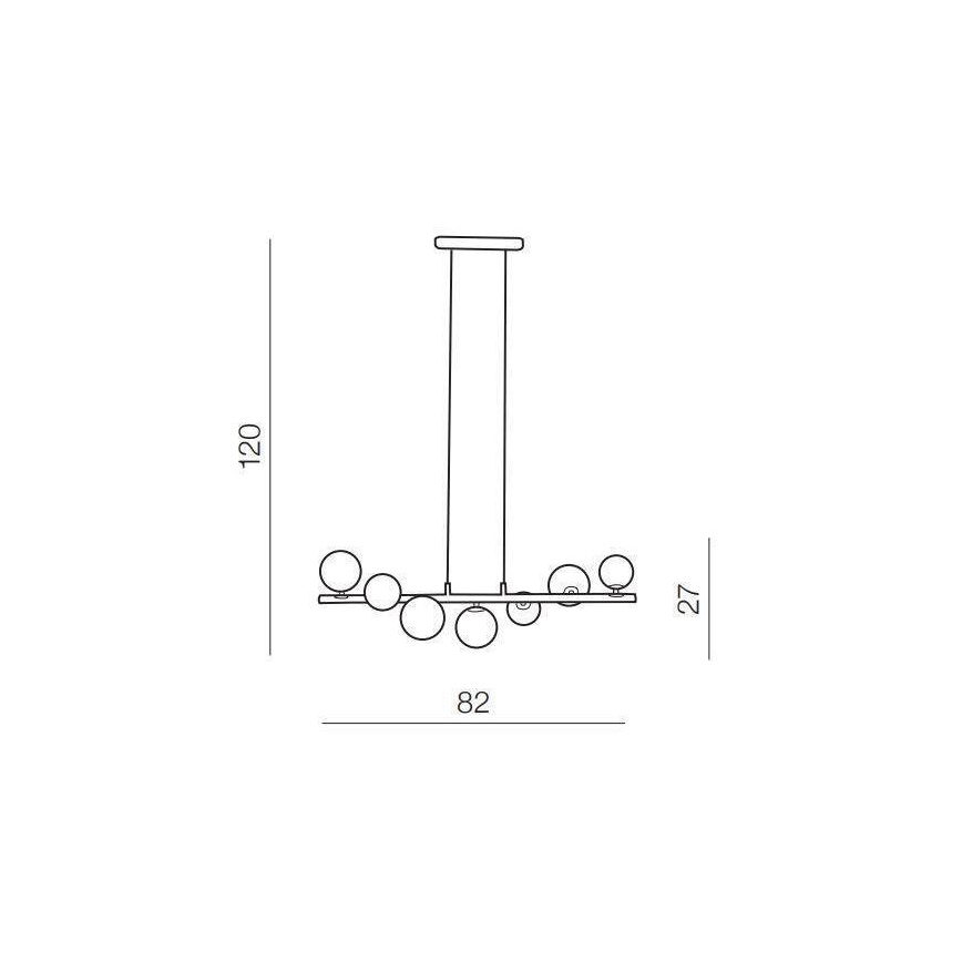 Azzardo AZ4409 - Riippuvalaisin SYBILLA 7xG9/25W/230V kupari
