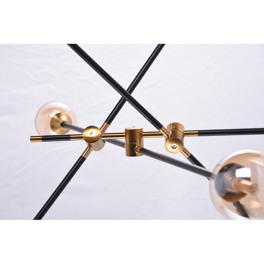 Azzardo AZ4700 - Kattokruunu johdossa SOLEN 6xG9/30W/230V musta/kulta