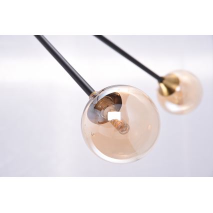 Azzardo AZ4700 - Kattokruunu johdossa SOLEN 6xG9/30W/230V musta/kulta