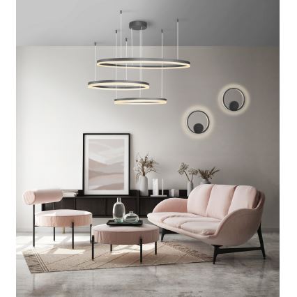 Azzardo AZ4707 - LED-kattokruunu johdossa HALO LED/130W/230V musta