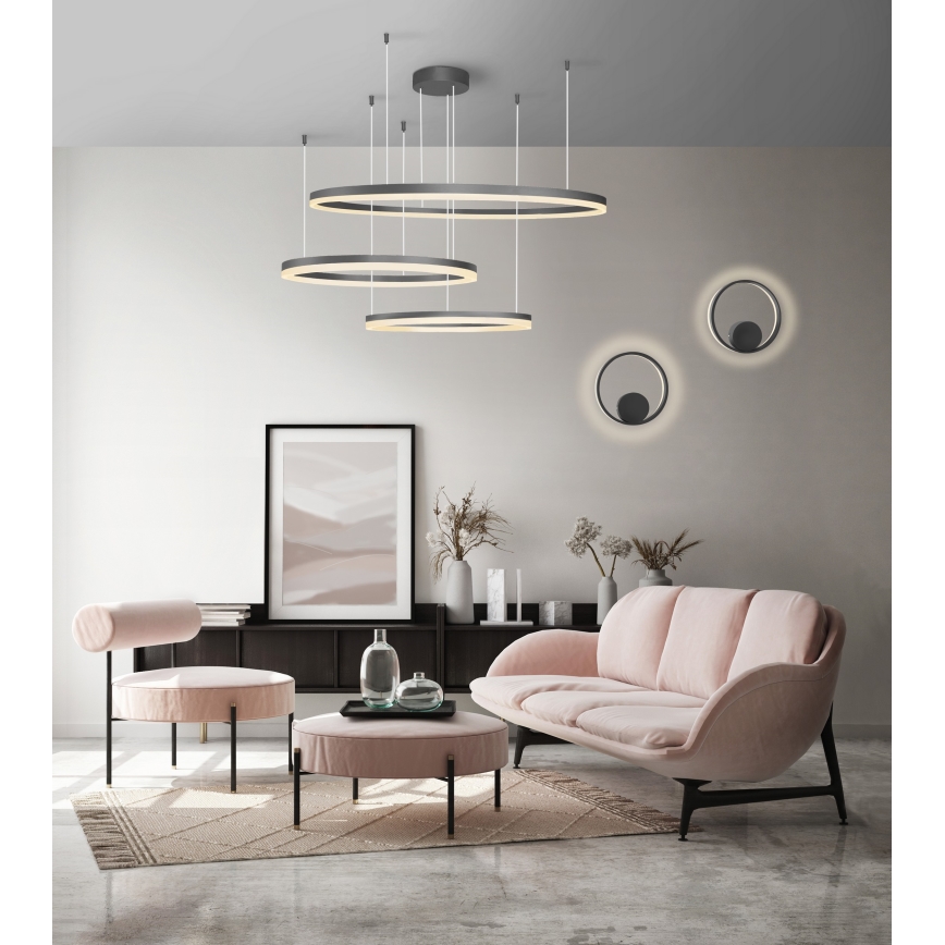 Azzardo AZ4707 - LED-kattokruunu johdossa HALO LED/130W/230V musta