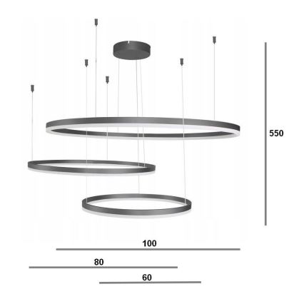 Azzardo AZ4707 - LED-riippuvalaisin kaapelilla HALO LED/130W/230V musta